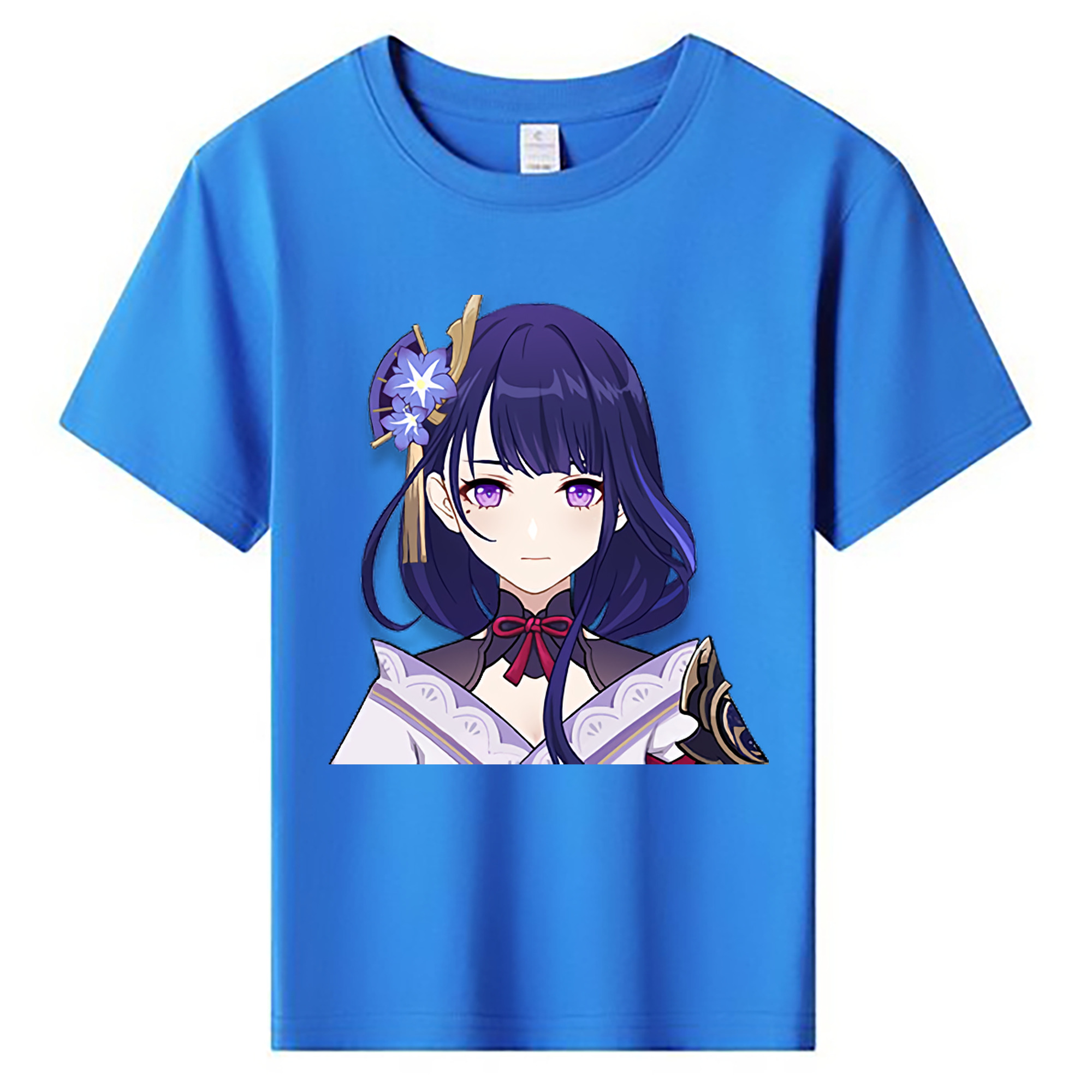 げんし神 雷電将軍 らいでんしょうぐん genshin Raiden Shogun 綿100％キッズTシャツ（フロントプリント）